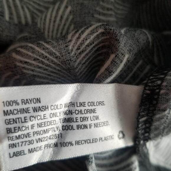 Merona Sleeveless Flounce Top Tropical Maxi Dress, Black White Size XL - Picture 5 of 9